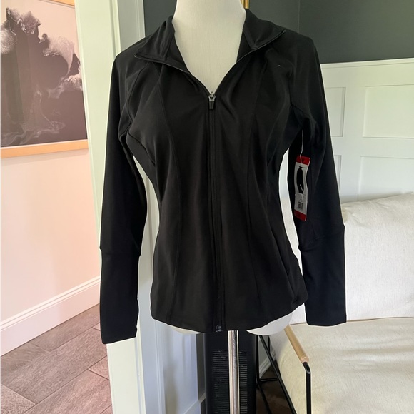 Danskin Black Fitted Jacket with V-Neck - Picture 1 of 7